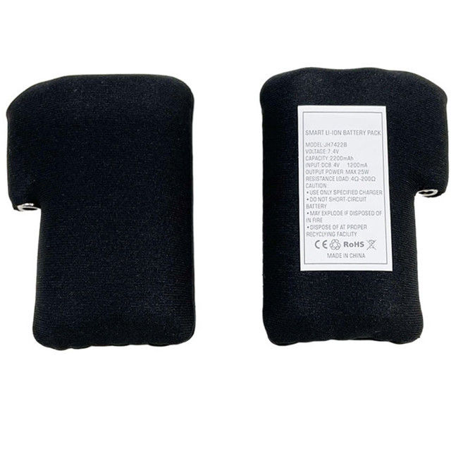 Kain hitam dibungkus paket baterai 18650 li ion 2S1P 7.4V 2000mAh 2200mAh 2600mAh 3500mAh paket baterai untuk sarung tangan yang dipanaskan