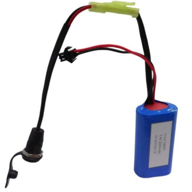 Custom 18650 Li-ion Battery Pack 2Cells In Series With Barrel Connector DC5521 Wanita