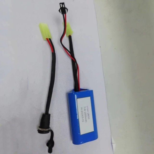 Custom 18650 Li-ion Battery Pack 2Cells In Series With Barrel Connector DC5521 Wanita