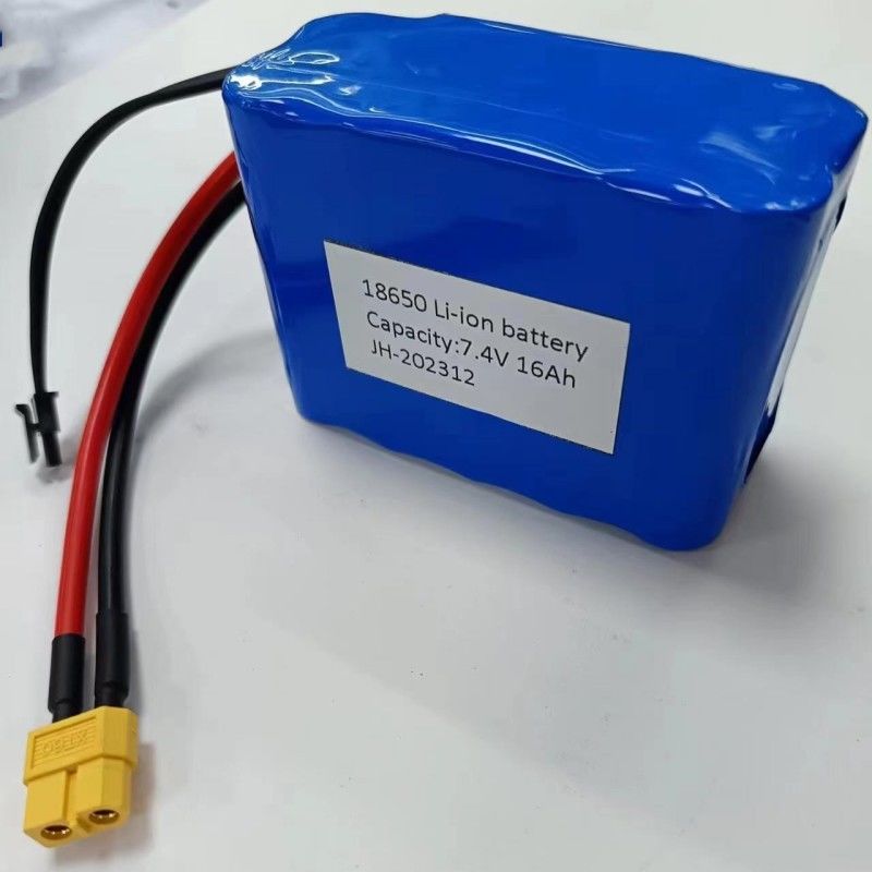 Paket Baterai Khusus 7.4V 16Ah 2S5P 18650 Sel 3200mAh BMS 25A Dengan Colokan Pengisian MX3.0