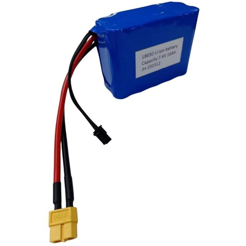 Paket Baterai Khusus 7.4V 16Ah 2S5P 18650 Sel 3200mAh BMS 25A Dengan Colokan Pengisian MX3.0