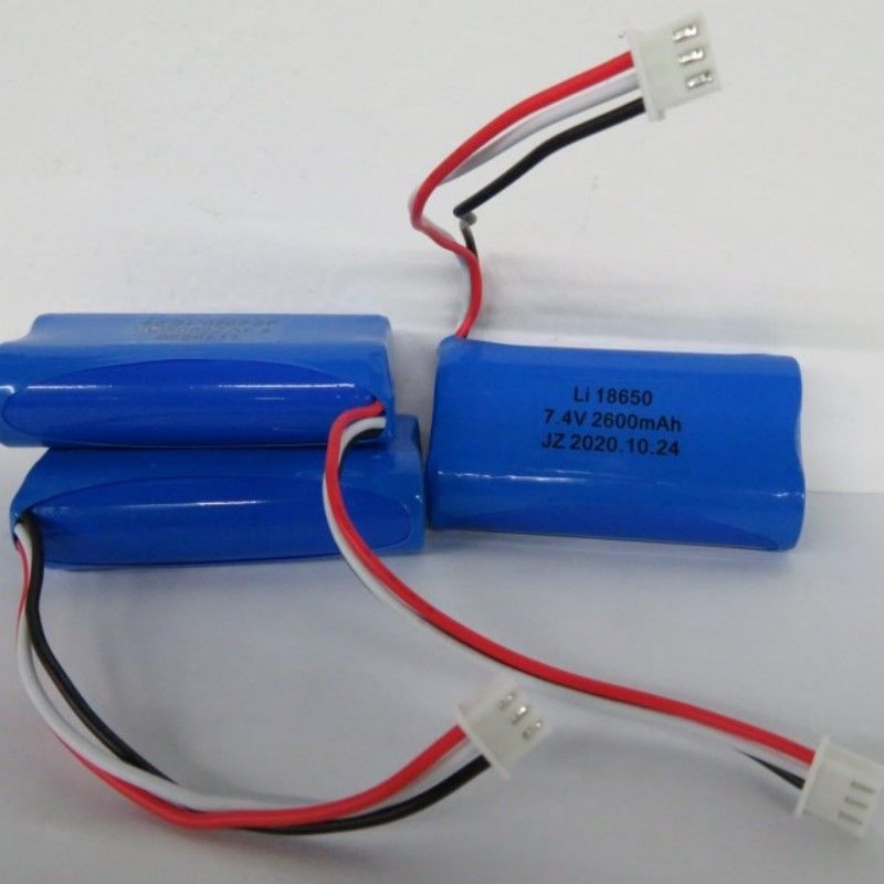 7.4V 2600mAh 18650 Cell Battery Pack Dengan 3 Lead Dan 3-Pin Contact Untuk Mesin Pos