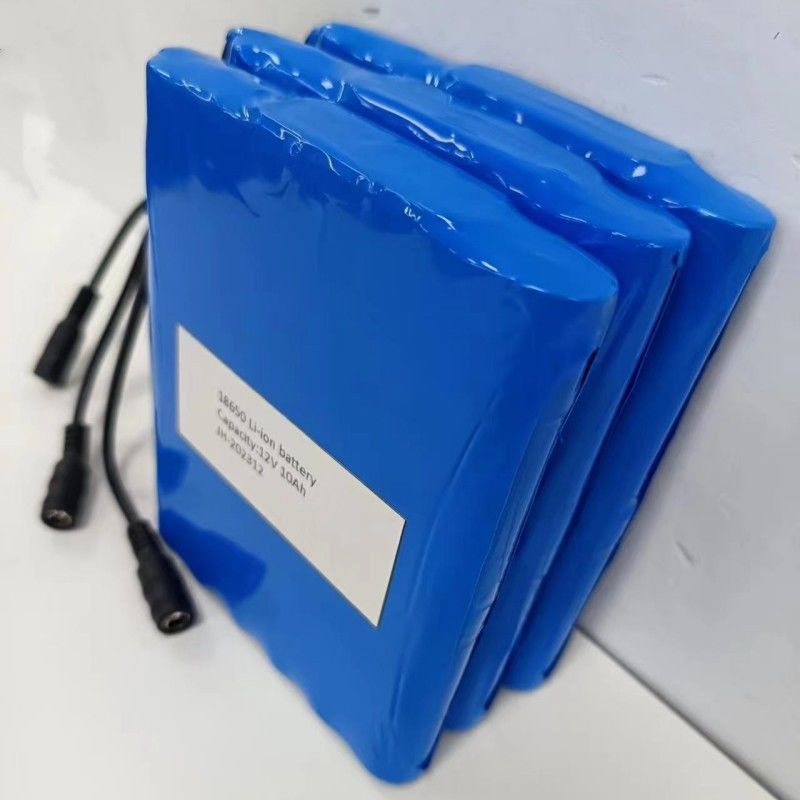 Paket baterai datar 12V 10Ah 18650 Baterai lithium 3s4p Dengan DC Plug Wanita Untuk PVC Heating Pad
