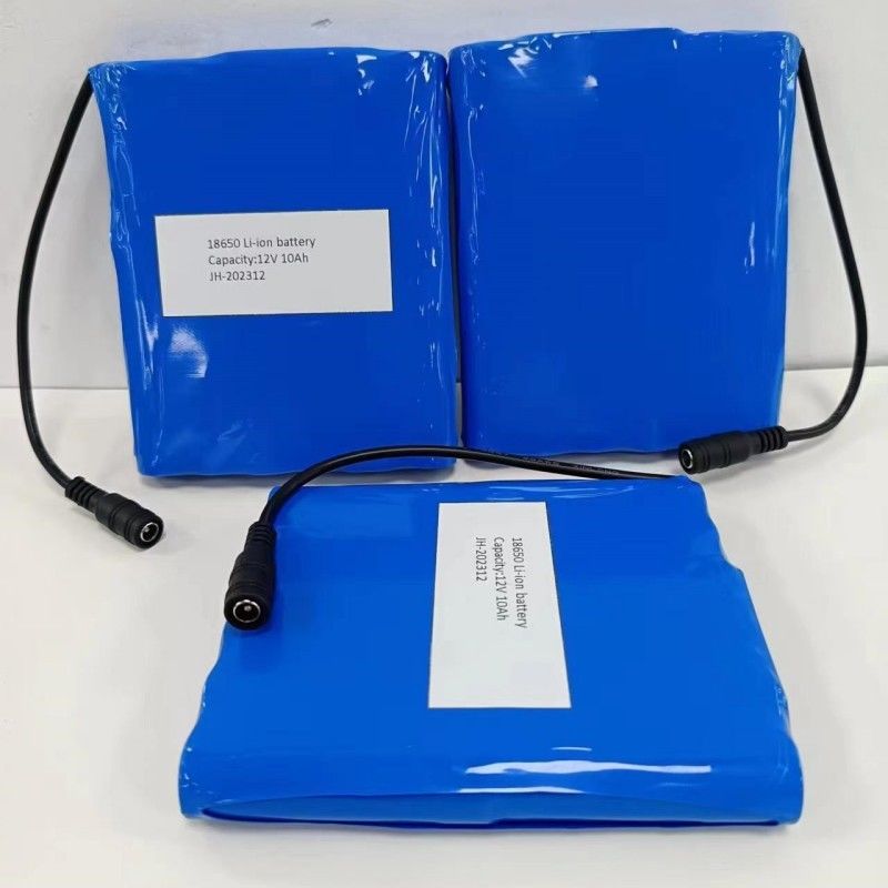 Paket baterai datar 12V 10Ah 18650 Baterai lithium 3s4p Dengan DC Plug Wanita Untuk PVC Heating Pad