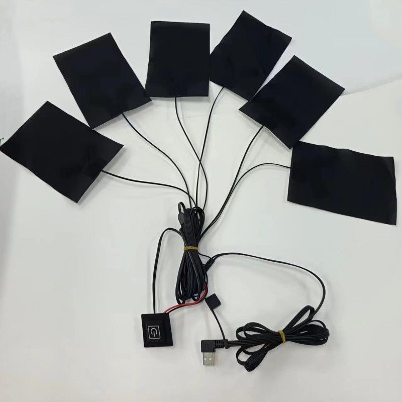 6-in-1 Custom Heating Pad Untuk Pakaian Setiap 10 X 15cm Hitam 5V USB Dengan Switch