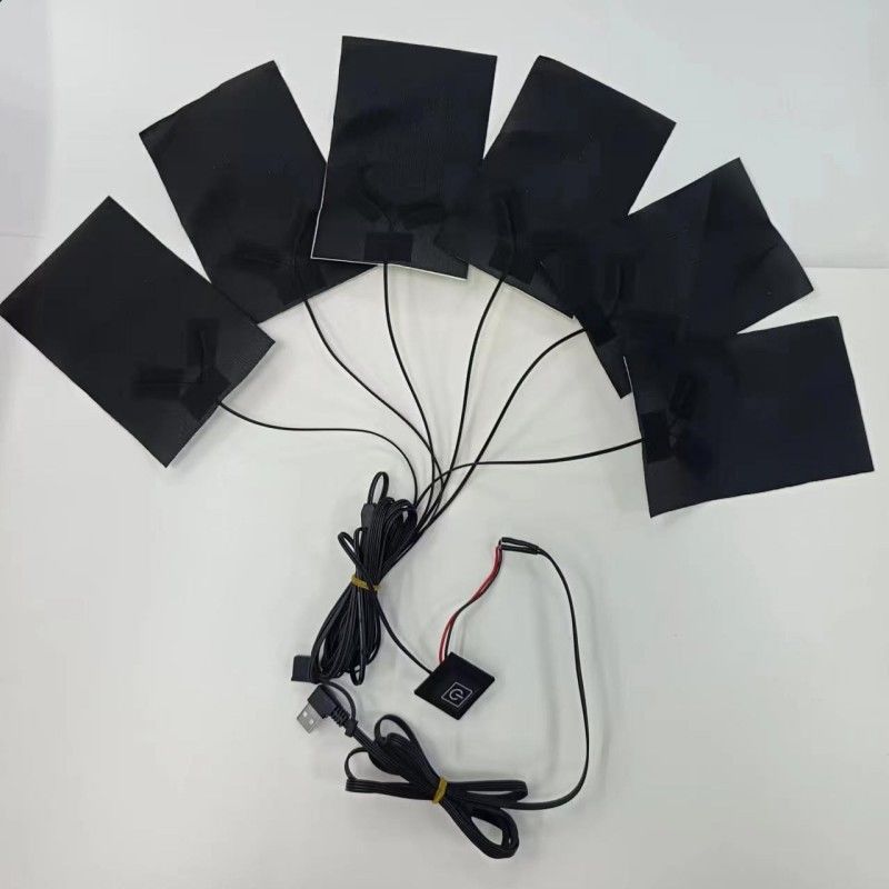 6-in-1 Custom Heating Pad Untuk Pakaian Setiap 10 X 15cm Hitam 5V USB Dengan Switch