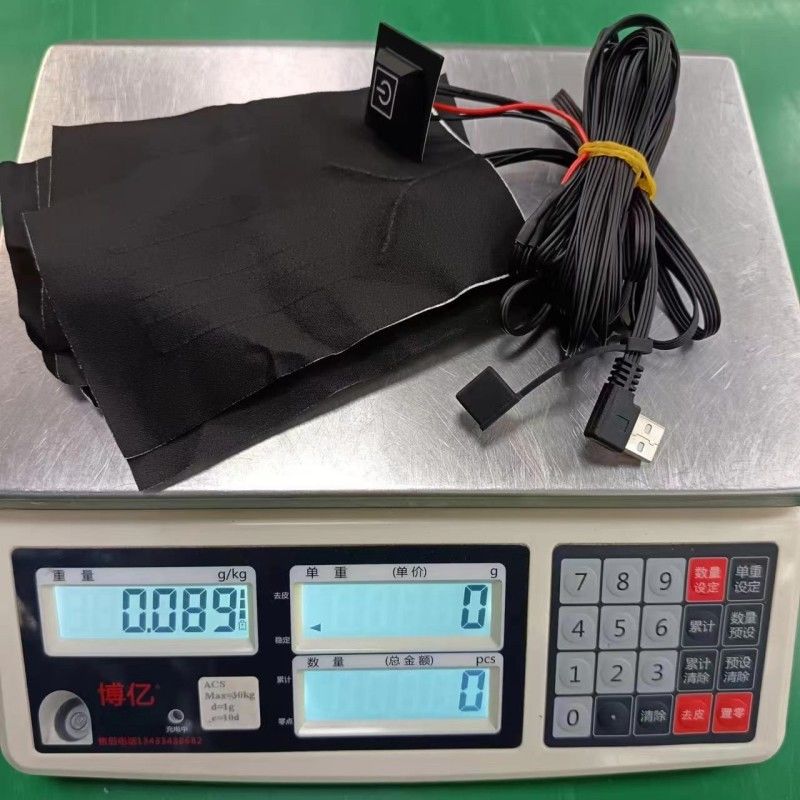 6-in-1 Custom Heating Pad Untuk Pakaian Setiap 10 X 15cm Hitam 5V USB Dengan Switch