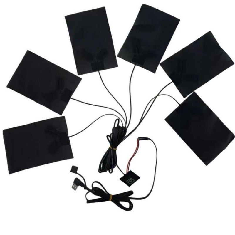 6-in-1 Custom Heating Pad Untuk Pakaian Setiap 10 X 15cm Hitam 5V USB Dengan Switch