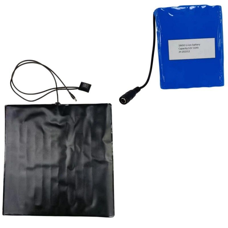 Custom 12V 10Ah Battery Heating Pads Set PVC Pad 35x35cm Untuk Pizza Delivery Bag
