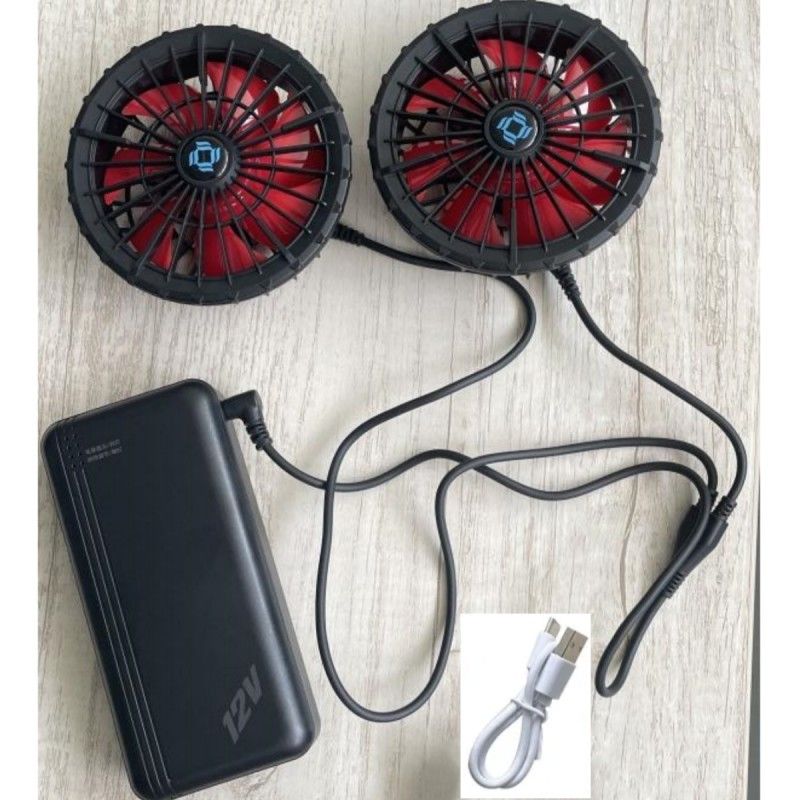 AC jaket pendingin kipas baterai 12v 20000mAh Kecepatan tinggi 10 jam waktu kerja