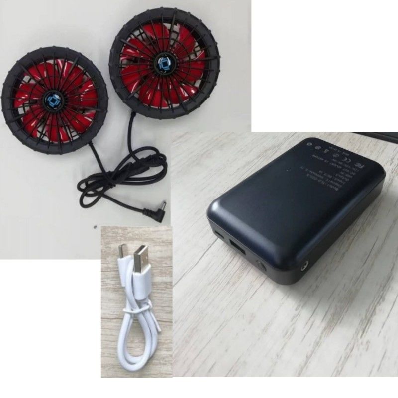 Pakaian Kerja Jaket Pendingin Kipas Baterai Set 12V 10000mAh Dengan Motor Brushless Cina