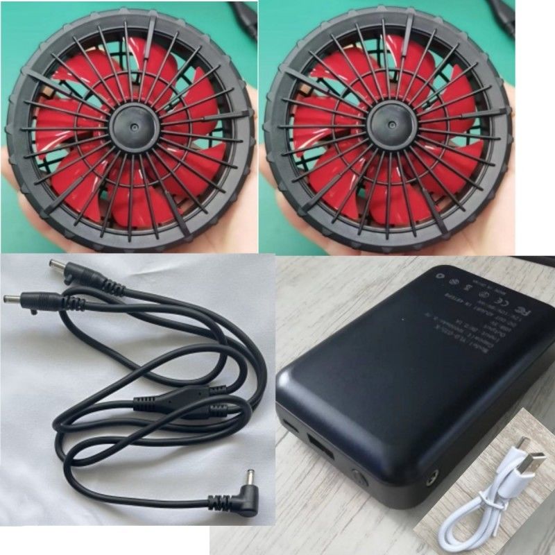 Pakaian Kerja Jaket Pendingin Kipas Baterai Set 12V 10000mAh Dengan Motor Brushless Cina