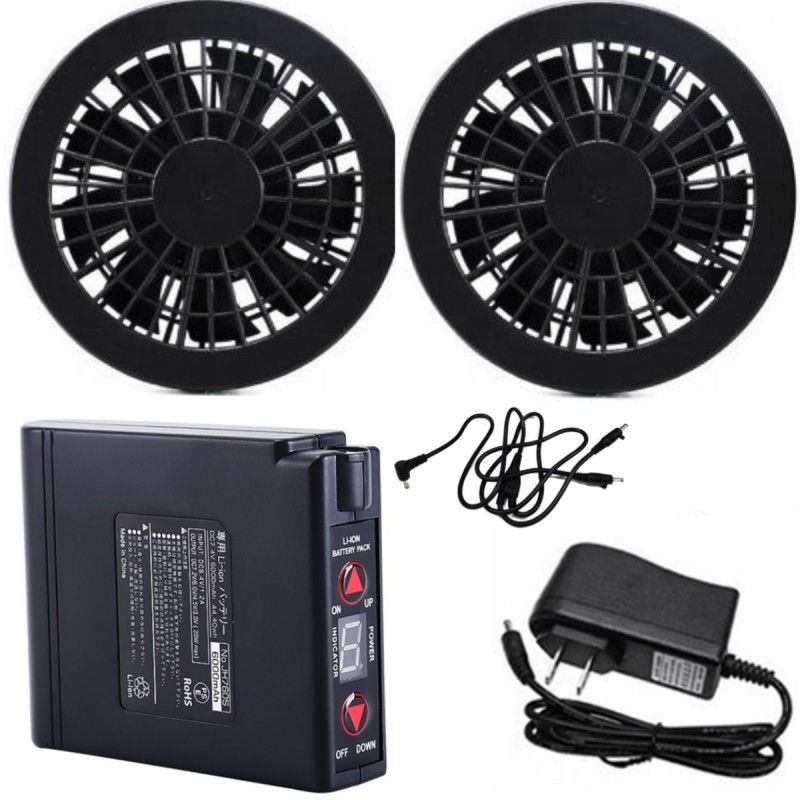 7.2V Jacket Cooling Fan Battery Set 4400mAh Dengan Pengecas Untuk Pakaian Kerja Musim Panas