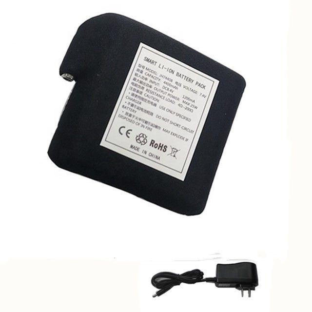 Baterai yang dibungkus kain hitam 7.4V 4400mAh 5200mAh 6400mAh 7000mAh Baterai untuk rompi pemanasan