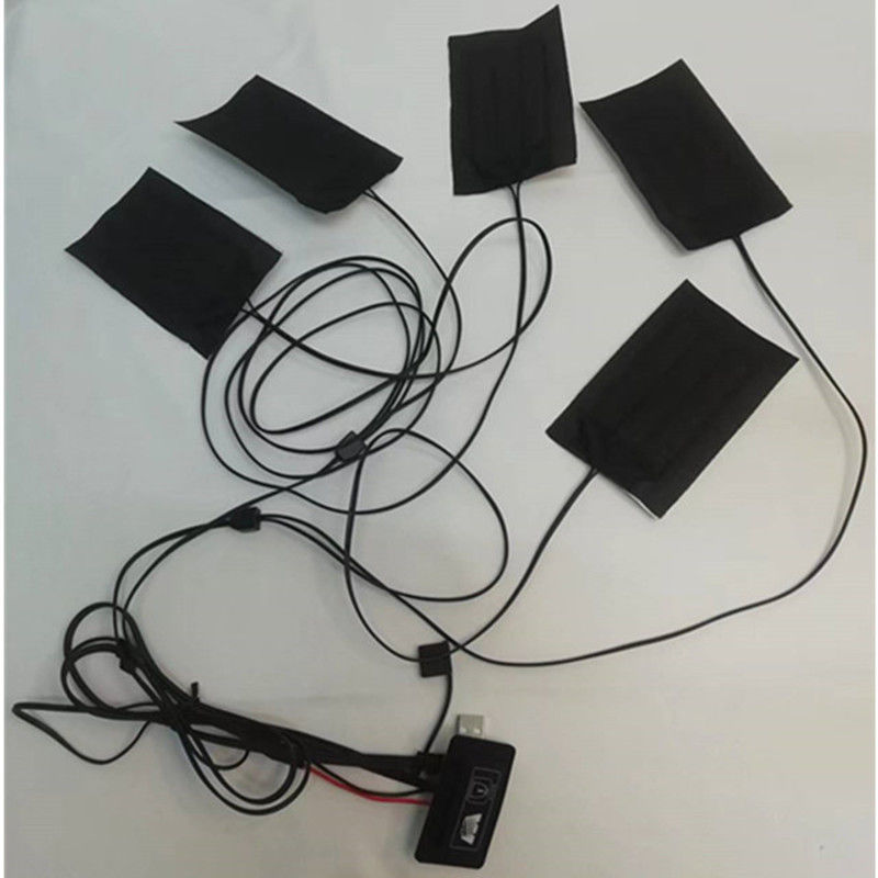 Carbon Fiber Heating Pad 5pads 7x11cm Satu atau Dua Switch Button Untuk Pakaian