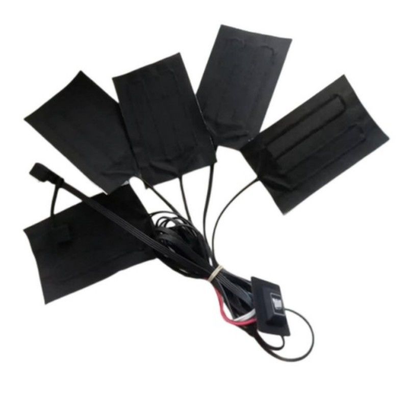 Carbon Fiber Heating Pad 5pads 7x11cm Satu atau Dua Switch Button Untuk Pakaian