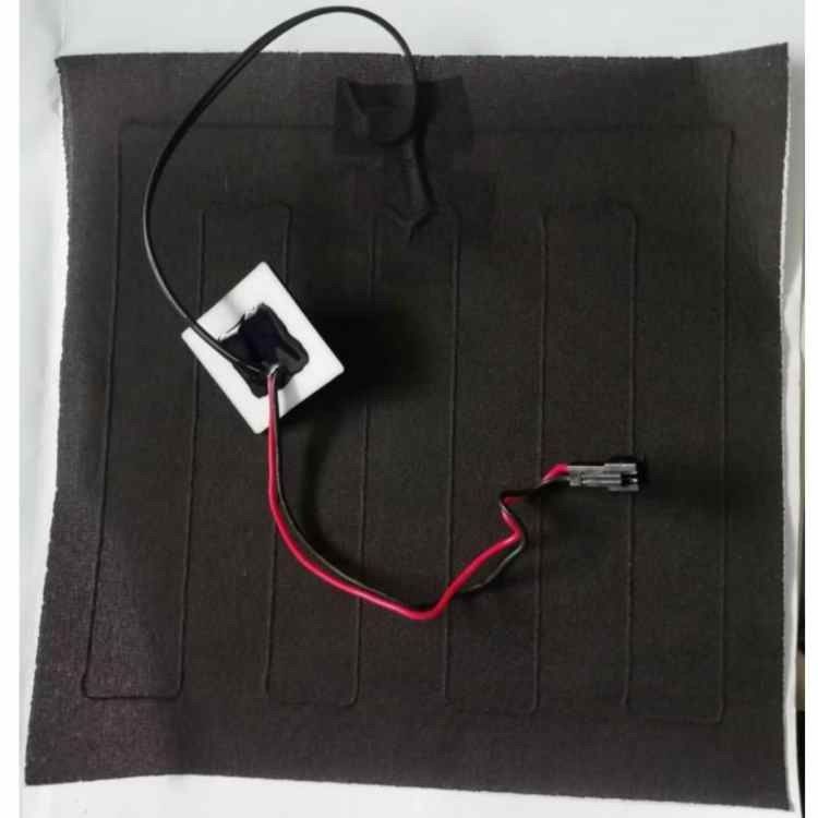 Custom Clothing Heating Pad Ukuran 20x20cm 3.7V Dengan SM 2Pin Plug