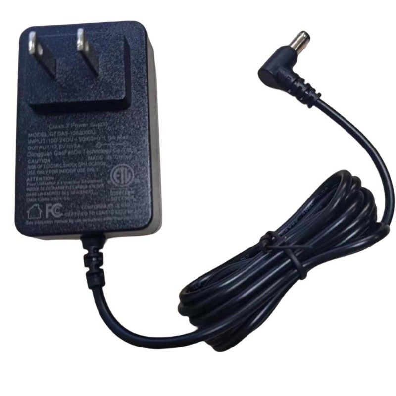 12V baterai pengisi daya 2A US Plug DC Bend Head 90° 2.1 mm Barrel Jack Dua Amp