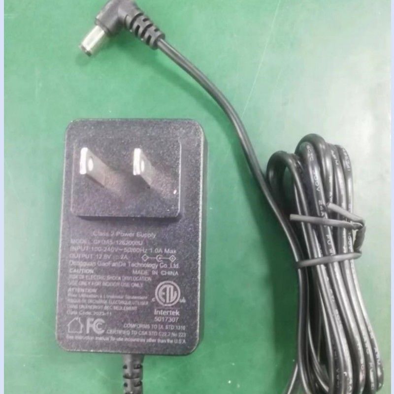 12V baterai pengisi daya 2A US Plug DC Bend Head 90° 2.1 mm Barrel Jack Dua Amp