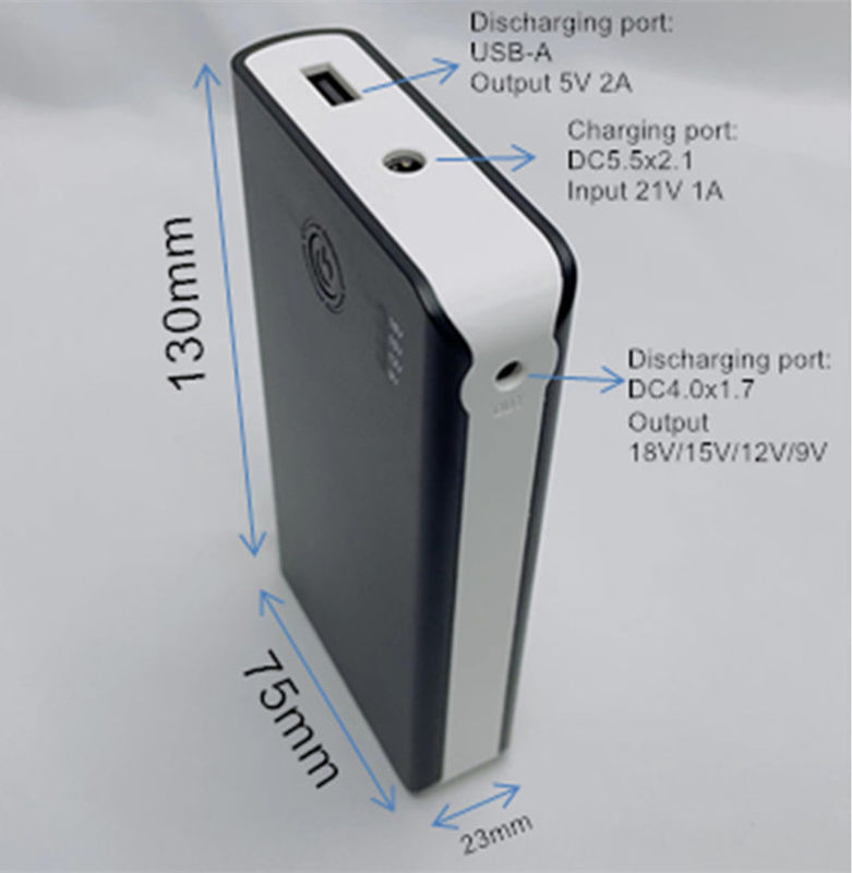 Baterai Powerbanks DC 4 Level Output Voltage 18V 15V 12V 9V Untuk kipas musim panas mantel