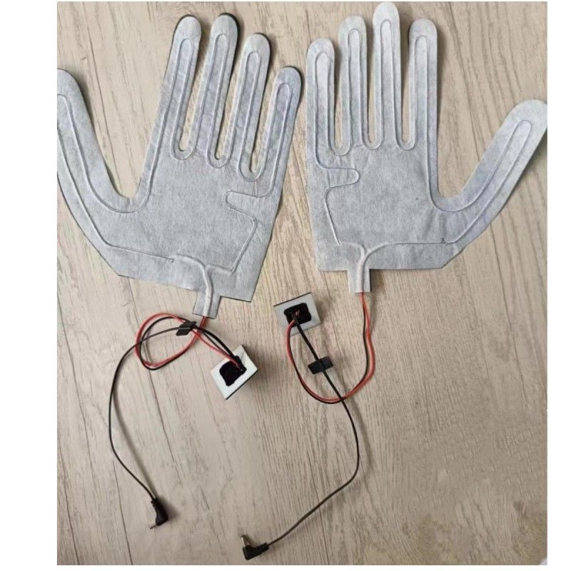 Custom 7.4V Heating Pad untuk sarung tangan dengan DC 3.5x1.35mm colokan