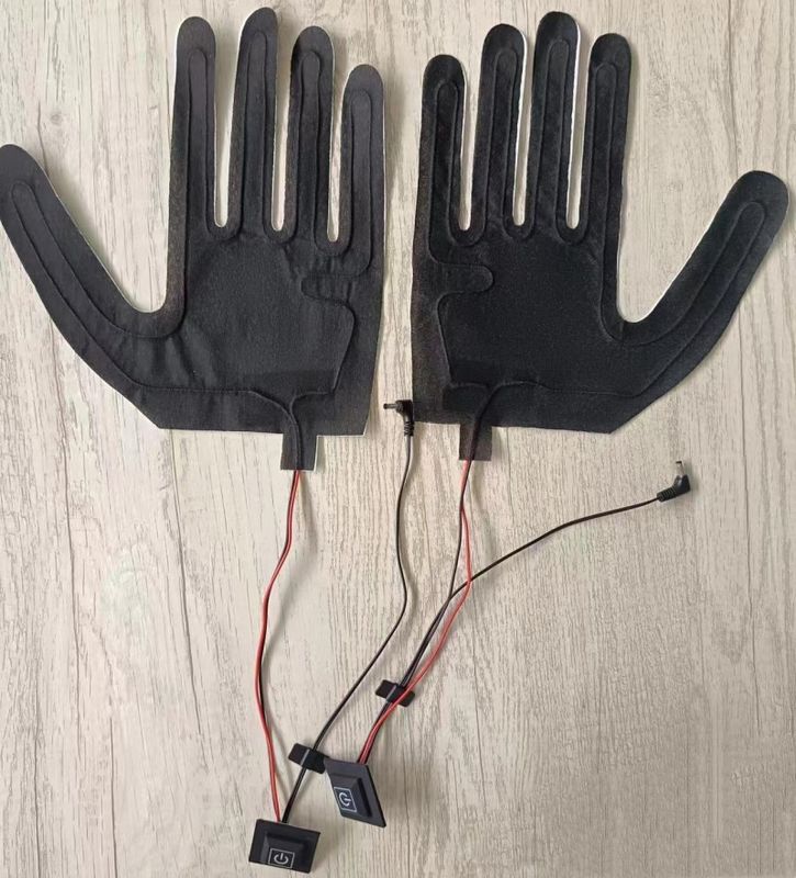 Custom 7.4V Heating Pad untuk sarung tangan dengan DC 3.5x1.35mm colokan