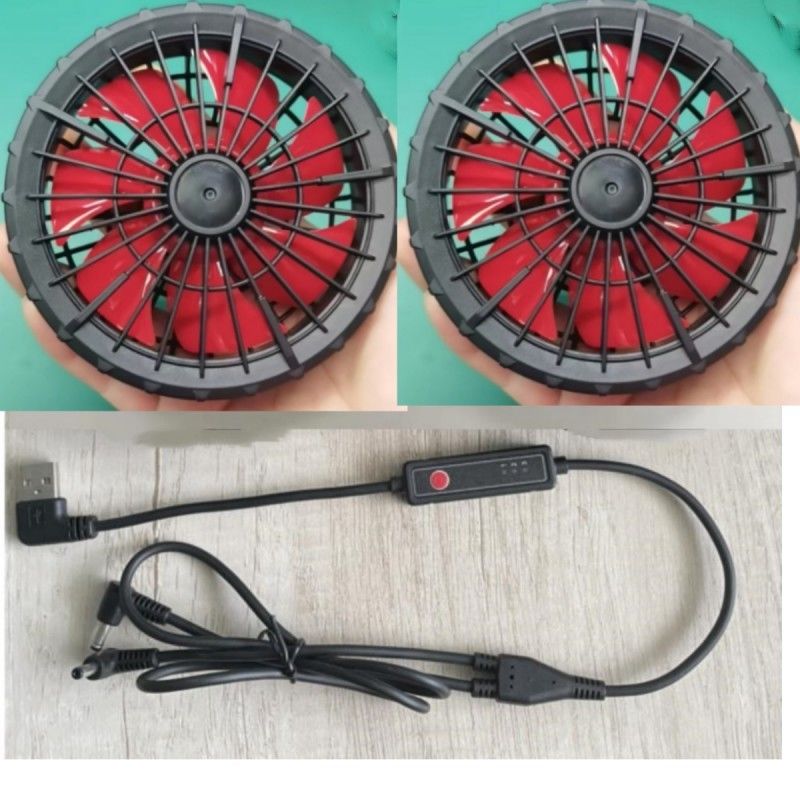 Diameter Luar 105mm 7 Rotary Vane Jacket Cooling Fan Untuk Pakaian Outdoor