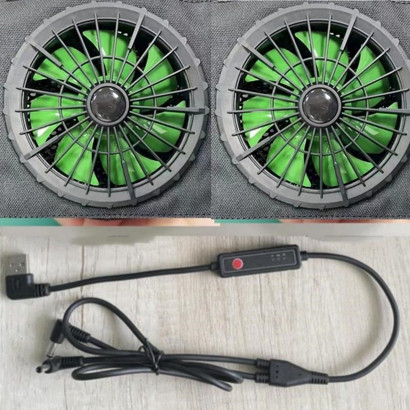 Diameter Luar 105mm 7 Rotary Vane Jacket Cooling Fan Untuk Pakaian Outdoor