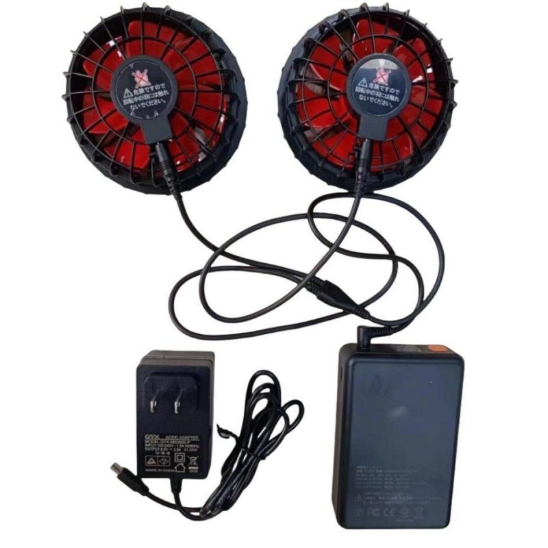 Set baterai kipas 19V 20000mAh Untuk musim panas Pendinginan Vest 12 jam waktu kerja