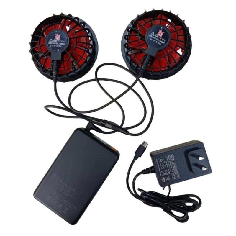 Set baterai kipas 19V 20000mAh Untuk musim panas Pendinginan Vest 12 jam waktu kerja