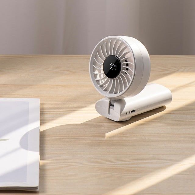 LED Digital Display Baterai Dioperasikan Fan Handheld Hang Neck Fan Fans Listrik Fans Handheld Lipat untuk perjalanan