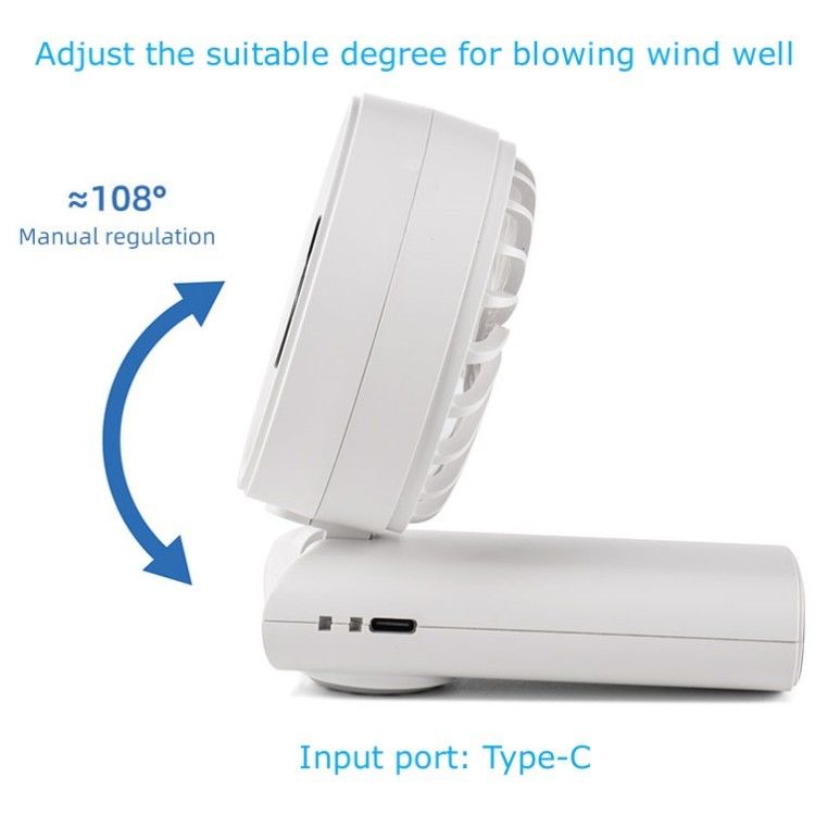 LED Digital Display Baterai Dioperasikan Fan Handheld Hang Neck Fan Fans Listrik Fans Handheld Lipat untuk perjalanan