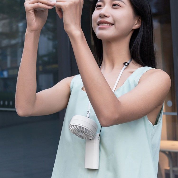 LED Digital Display Baterai Dioperasikan Fan Handheld Hang Neck Fan Fans Listrik Fans Handheld Lipat untuk perjalanan