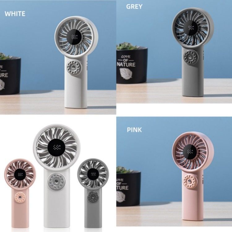 LED Digital Display Baterai Dioperasikan Fan Handheld Hang Neck Fan Fans Listrik Fans Handheld Lipat untuk perjalanan