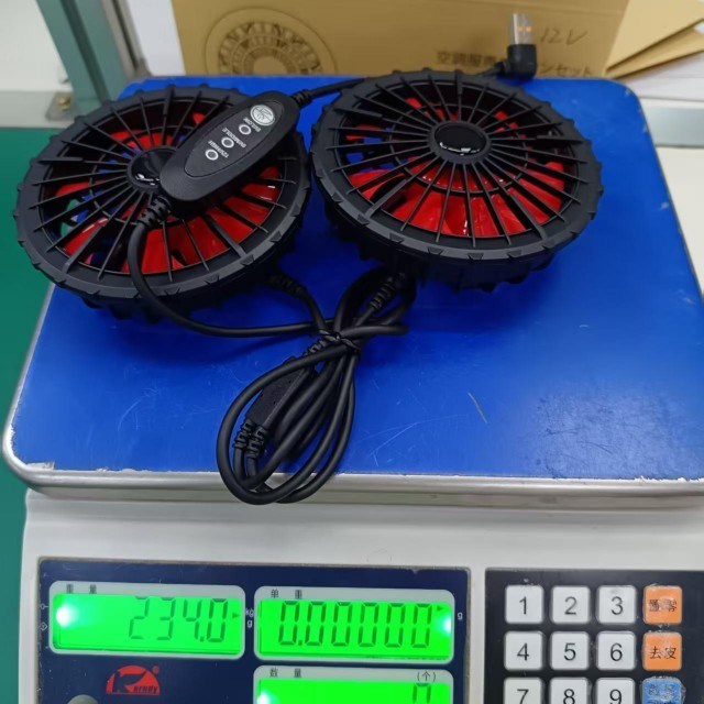 Kipas pendingin jaket 12V Kipas USB Kontrol Kecepatan angin 12V Tinggi 9V Sedeng 5V Rendah