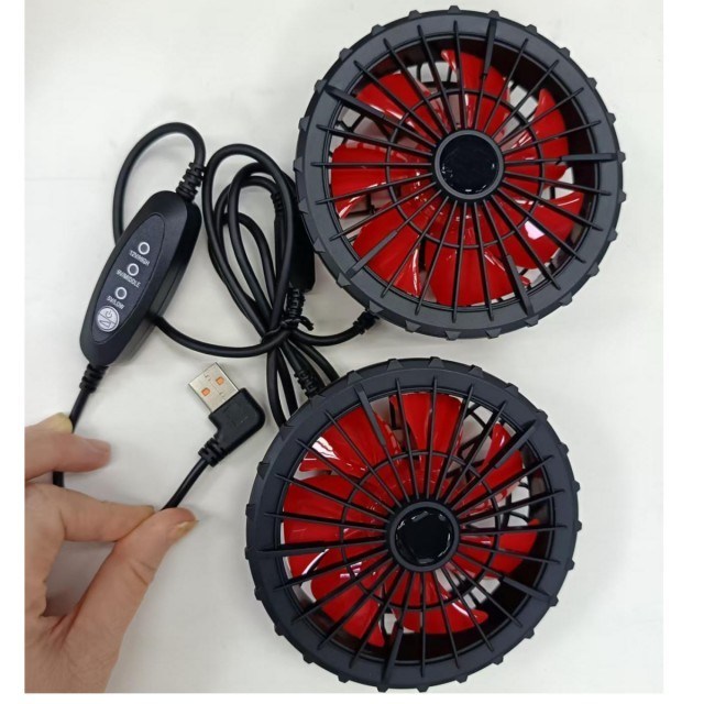 Kipas pendingin jaket 12V Kipas USB Kontrol Kecepatan angin 12V Tinggi 9V Sedeng 5V Rendah