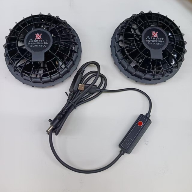 Kipas Pendingin Udara 5V 2pcs Di Dalam Kemeja Kipas Untuk Pekerja Di Luar Dengan Colokan Tipe C
