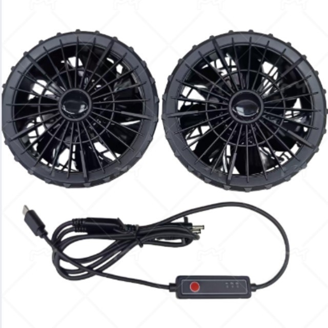 Kipas Pendingin Udara 5V 2pcs Di Dalam Kemeja Kipas Untuk Pekerja Di Luar Dengan Colokan Tipe C