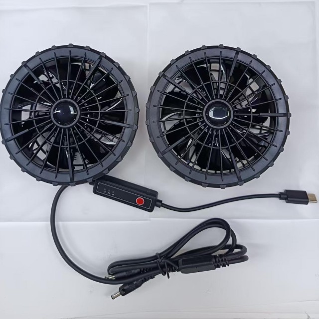 Kipas Pendingin Udara 5V 2pcs Di Dalam Kemeja Kipas Untuk Pekerja Di Luar Dengan Colokan Tipe C