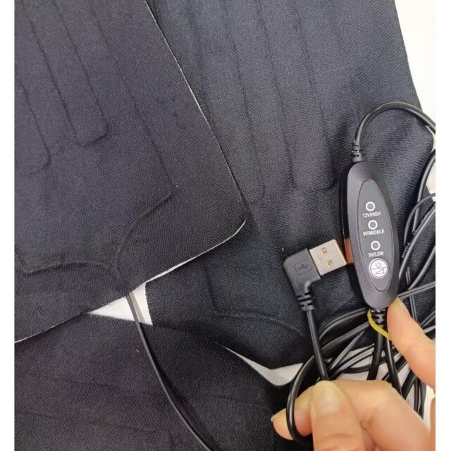 Custom Heating Pad 30X15cm 3pads in One 12V Cloth Heater dengan USB Switch Controller untuk Heating Chair