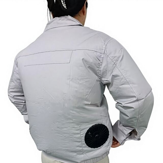 Summer Workerwear Fan Jacket 100 % Katun Long Sleeve Jacket Fan Dengan Power Bank 10000mAh Untuk Welder
