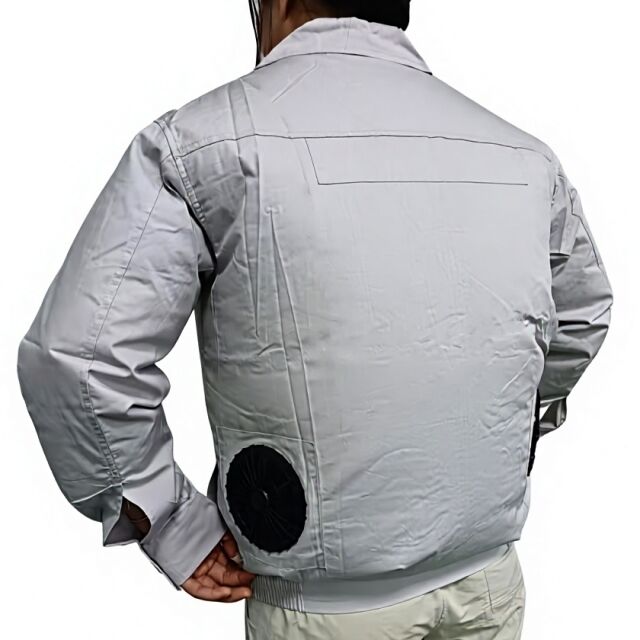 Summer Workerwear Fan Jacket 100 % Katun Long Sleeve Jacket Fan Dengan Power Bank 10000mAh Untuk Welder