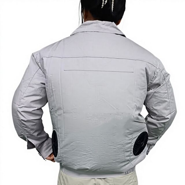 Summer Workerwear Fan Jacket 100 % Katun Long Sleeve Jacket Fan Dengan Power Bank 10000mAh Untuk Welder